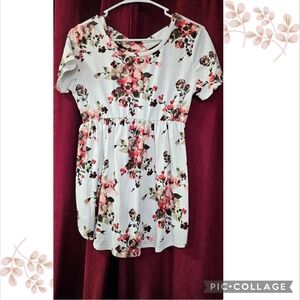 Floral Print Women's Maternity Top